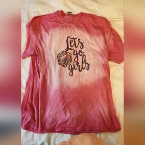 Women XL let's go girls bleached tshirt